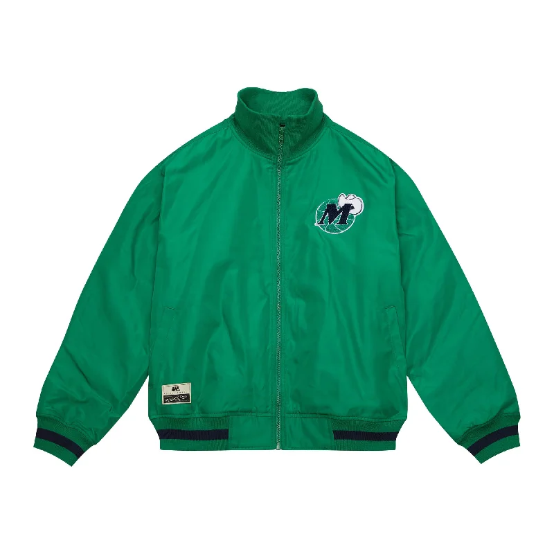 Save Big DALLAS MAVERICKS MITCHELL & NESS MELODY WOMEN'S GREEN SATIN JACKET